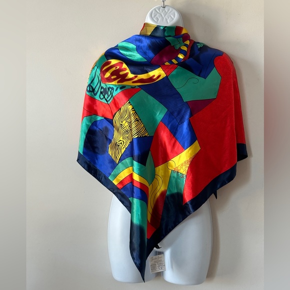 Picasso Vibrant Muticolor Abstract Large Square Scarf - Picture 8 of 10